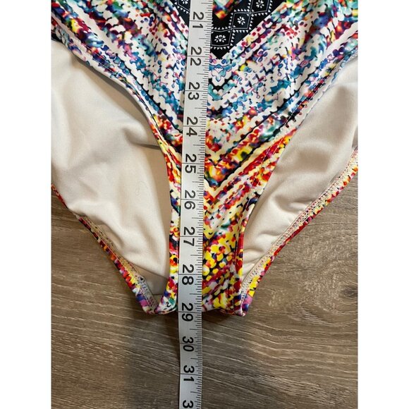 Swimsuits for All Multicolor Lace Detail One Piece Swimsuit Sz 14 - Picture 11 of 11